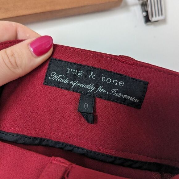 Rag & Bone deep red straight leg lightweight professional dress pants trousers - Picture 2 of 5